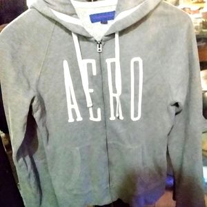 Aeropostale Logo Gray Zip Hoodie